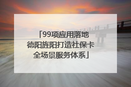 99项应用落地 德阳旌阳打造社保卡全场景服务体系