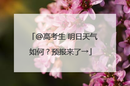 @高考生 明日天气如何？预报来了→